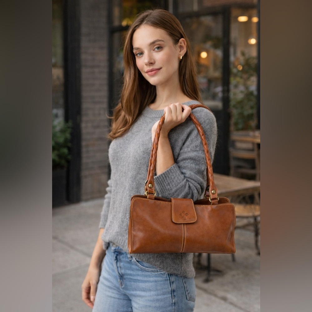 Patricia Nash Tan Rienzo Leather Heritage Collection Satchel